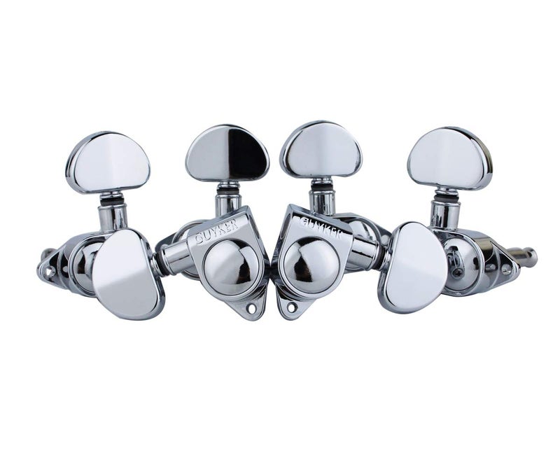 Guyker Guitar Machine Heads (3L + 3R Handed) â€“ 1:21 Sealed Tuners Tuning Key Pegs with Big handle Replacement for Electric, Folk or Acoustic Guitars â€“ Chrome, GK102C - Image 2